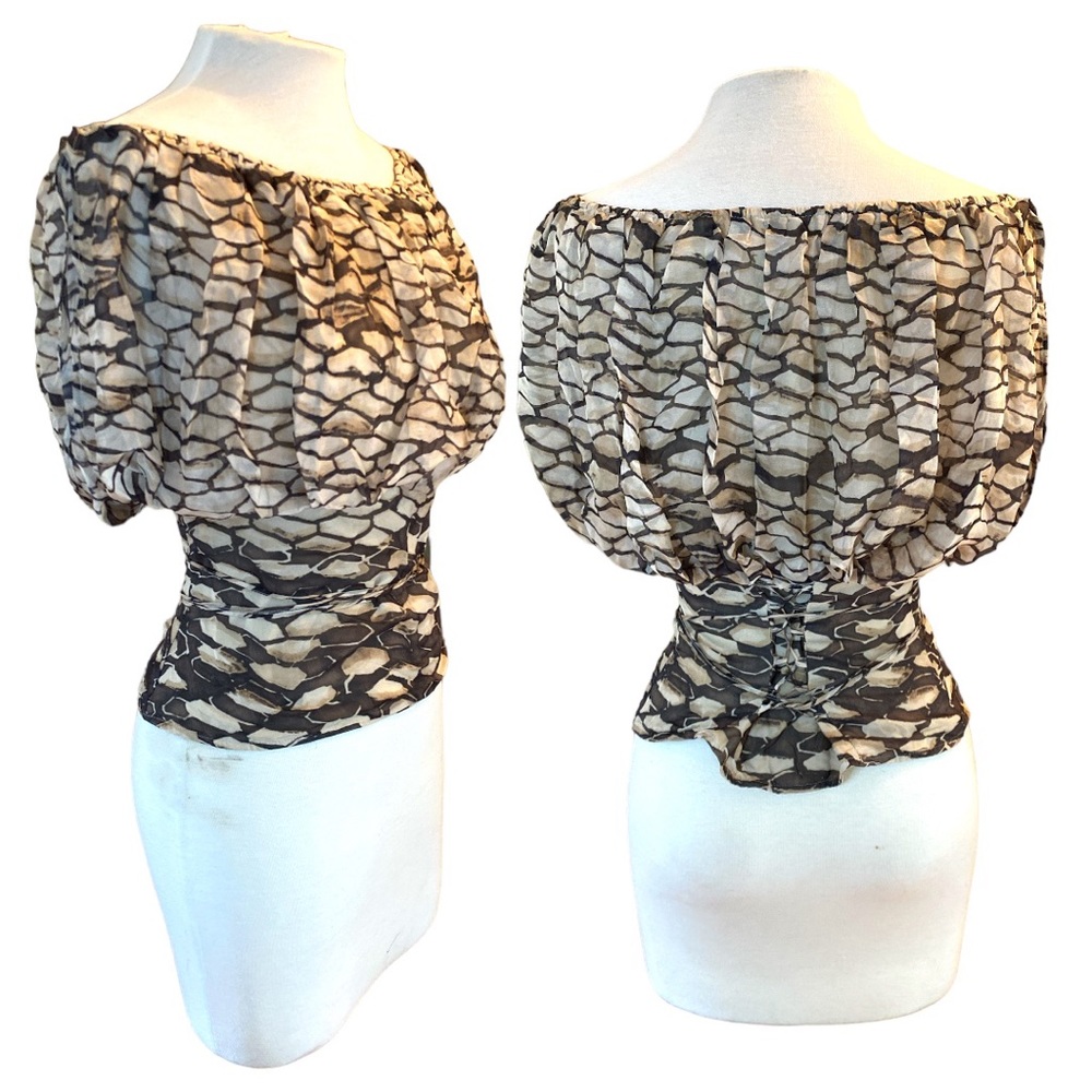 ANNE FONTAINE ELOISE DYED SILK TOP SZ 40 US M